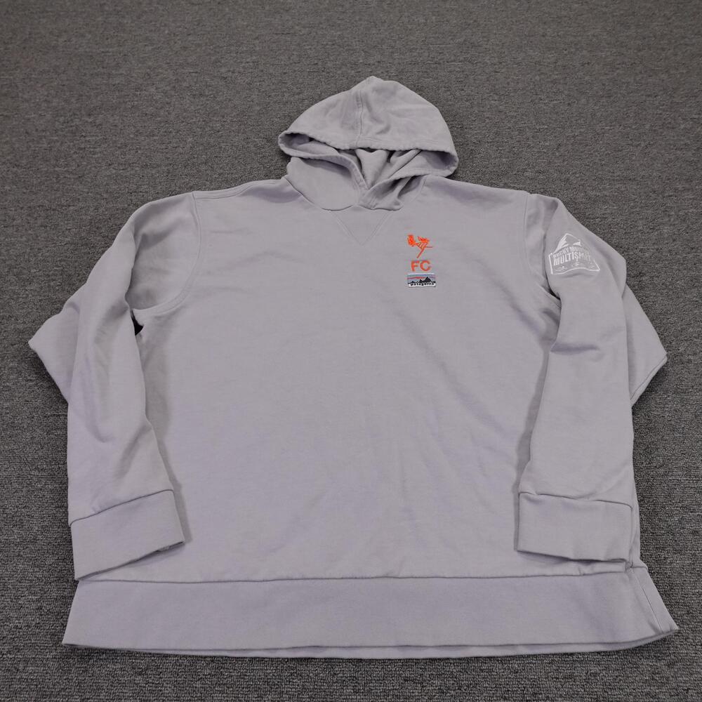 Patagonia Hoodie Mens Large Gray FC Rocky Mountain Multisport Graphic Pullover